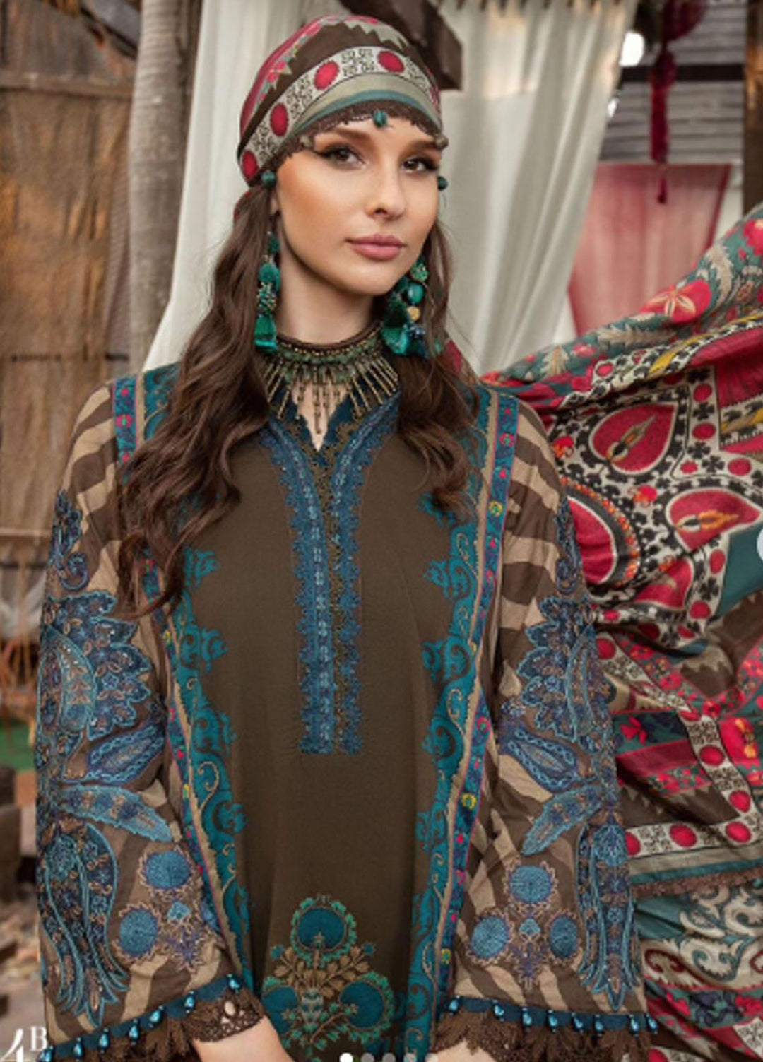 M Prints By Maria B Embroidered Lawn Suits Unstitched 3 Piece MB23MPE 4B - Eid Collection
