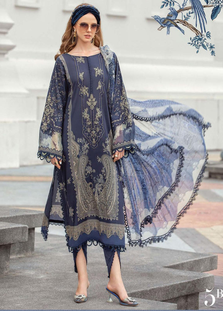 M Prints By Maria B Embroidered Lawn Suits Unstitched 3 Piece MB23MPE 5B - Eid Collection