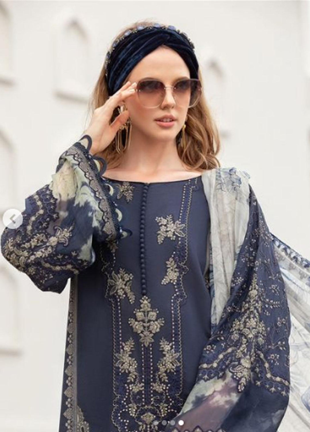 M Prints By Maria B Embroidered Lawn Suits Unstitched 3 Piece MB23MPE 5B - Eid Collection