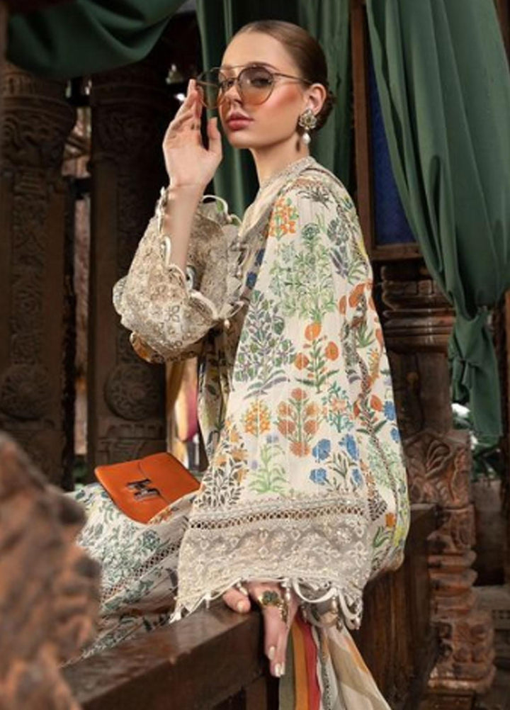 M Prints By Maria B Embroidered Lawn Suits Unstitched 3 Piece MB23MPE 8A - Eid Collection