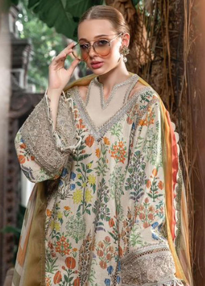 M Prints By Maria B Embroidered Lawn Suits Unstitched 3 Piece MB23MPE 8A - Eid Collection