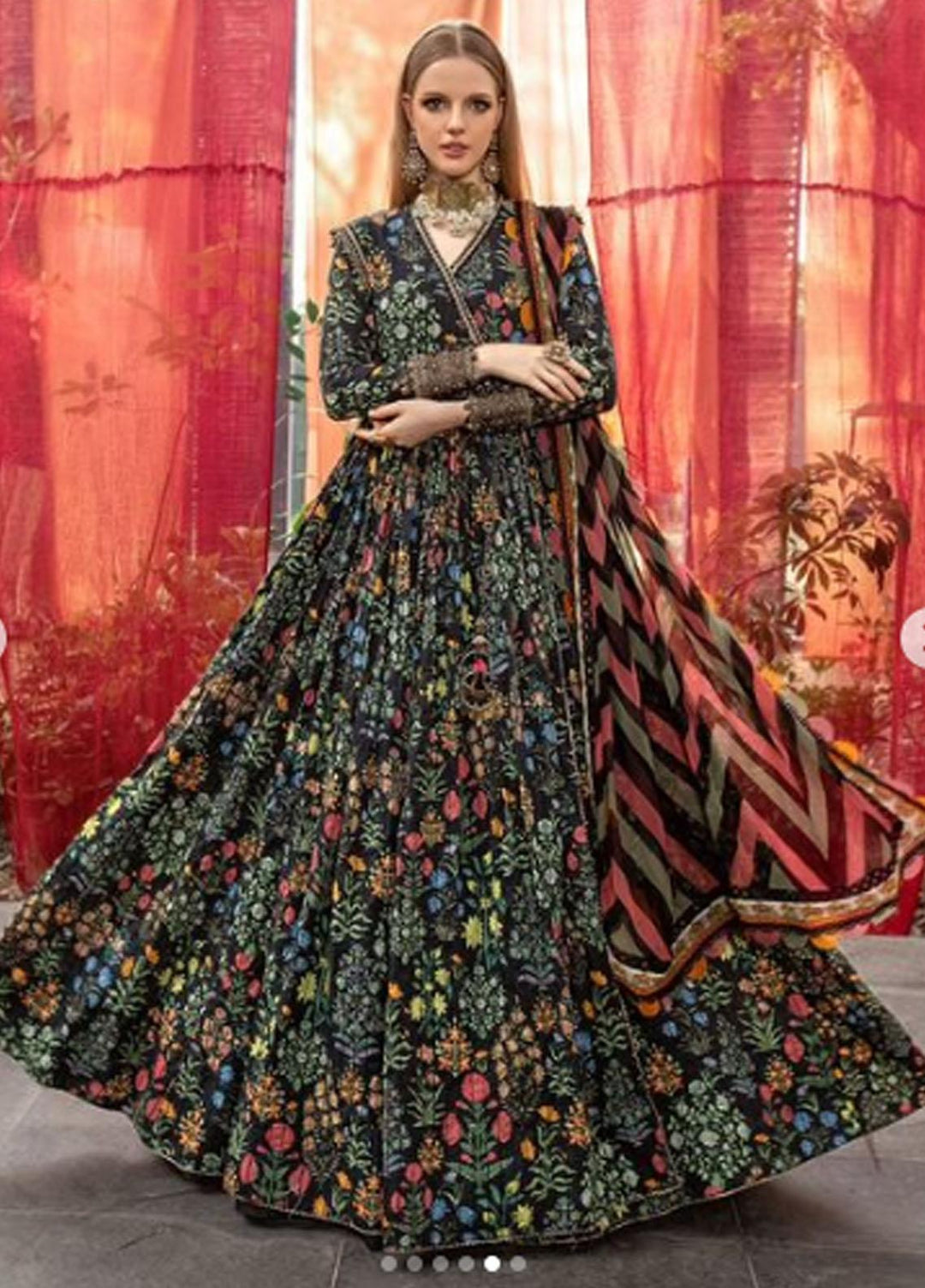 M Prints By Maria B Embroidered Lawn Suits Unstitched 3 Piece MB23MPE 8B - Eid Collection