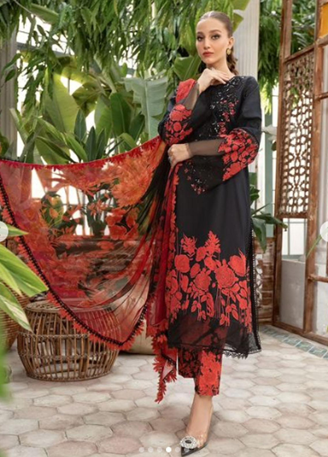 M Prints By Maria B Embroidered Lawn Suits Unstitched 3 Piece MB23MPE 9B - Eid Collection