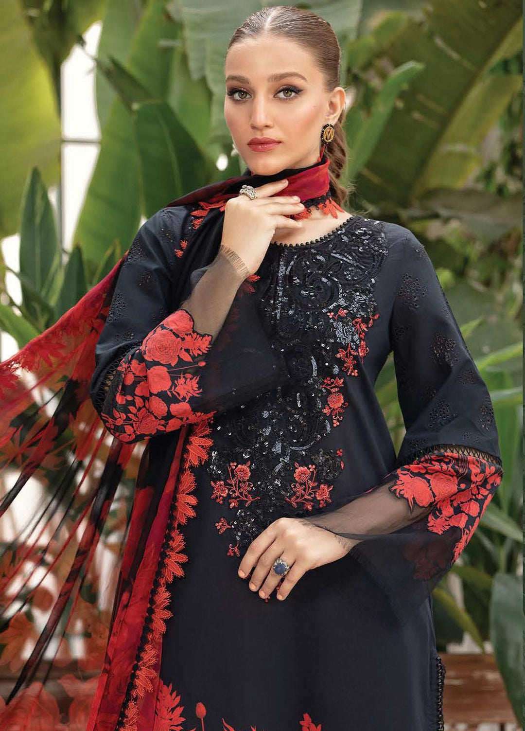 M Prints By Maria B Embroidered Lawn Suits Unstitched 3 Piece MB23MPE 9B - Eid Collection