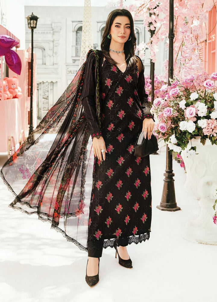 M Prints by Maria B Embroidered Lawn Suits Unstitched 3 Piece MB25MPE 1-B - Summer Collection