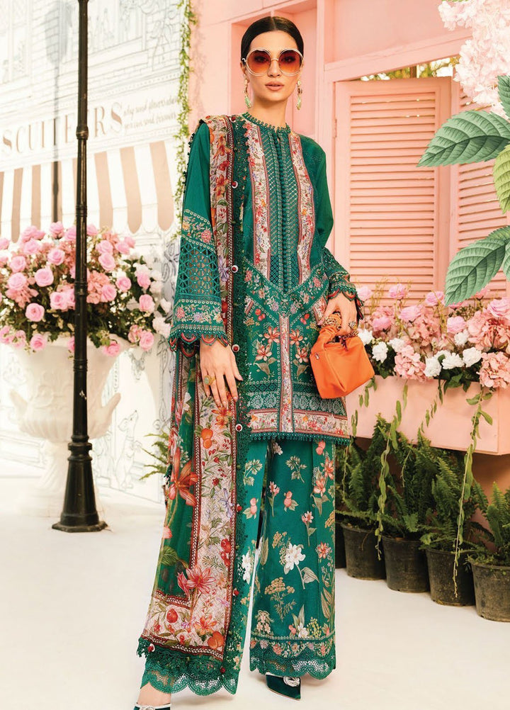 M Prints by Maria B Embroidered Lawn Suits Unstitched 3 Piece MB25MPE 10-A - Summer Collection