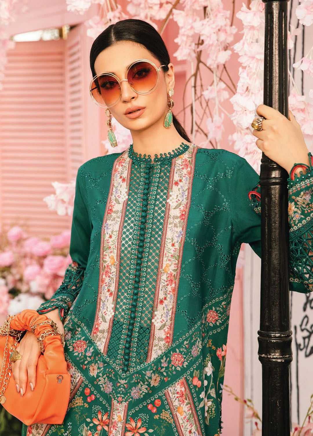 M Prints by Maria B Embroidered Lawn Suits Unstitched 3 Piece MB25MPE 10-A - Summer Collection