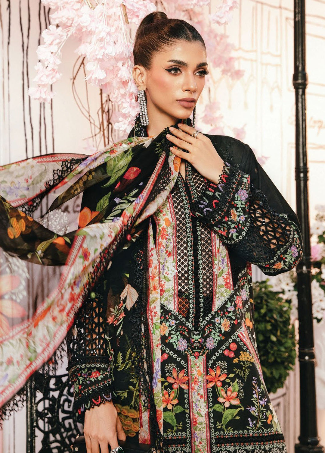 M Prints by Maria B Embroidered Lawn Suits Unstitched 3 Piece MB25MPE 10-B - Summer Collection