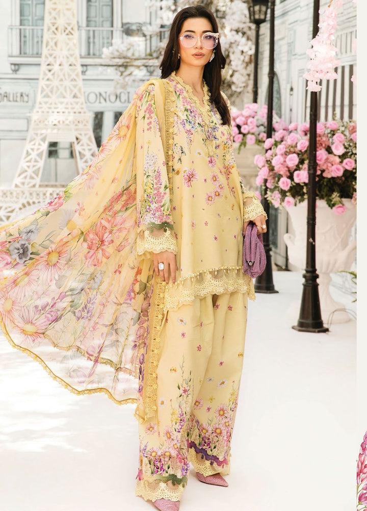 M Prints by Maria B Embroidered Lawn Suits Unstitched 3 Piece MB25MPE 3-A - Summer Collection