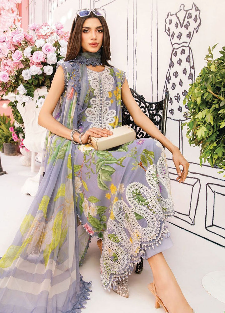 M Prints by Maria B Embroidered Lawn Suits Unstitched 3 Piece MB25MPE 4-A - Summer Collection
