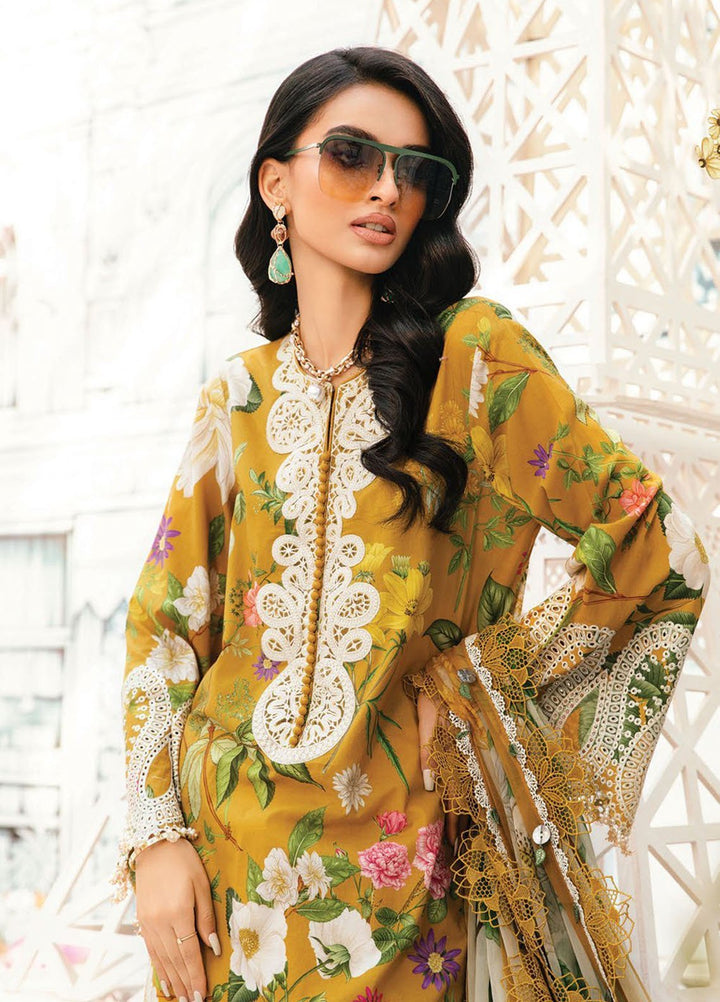 M Prints by Maria B Embroidered Lawn Suits Unstitched 3 Piece MB25MPE 4-B - Summer Collection