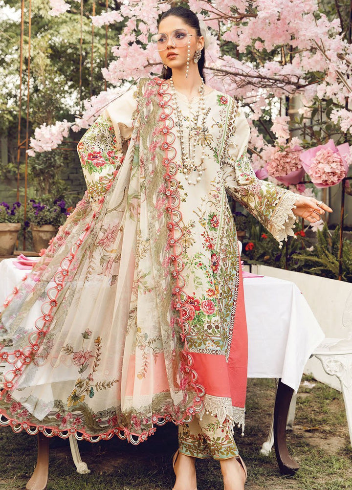 M Prints by Maria B Embroidered Lawn Suits Unstitched 3 Piece MB25MPE 5-A - Summer Collection