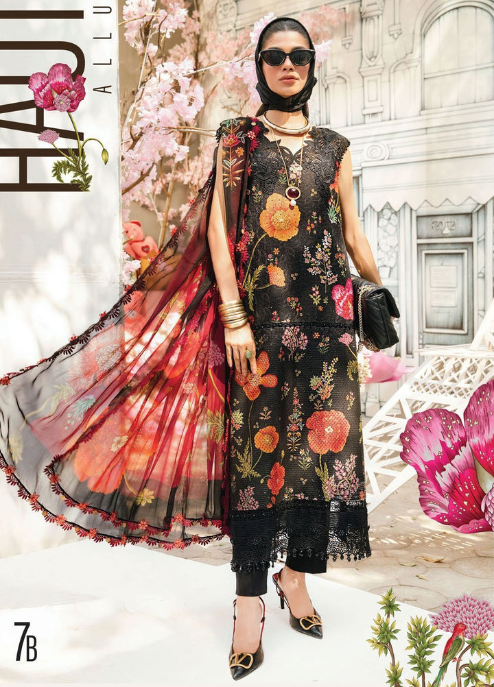 M Prints by Maria B Embroidered Lawn Suits Unstitched 3 Piece MB25MPE 7-B - Summer Collection