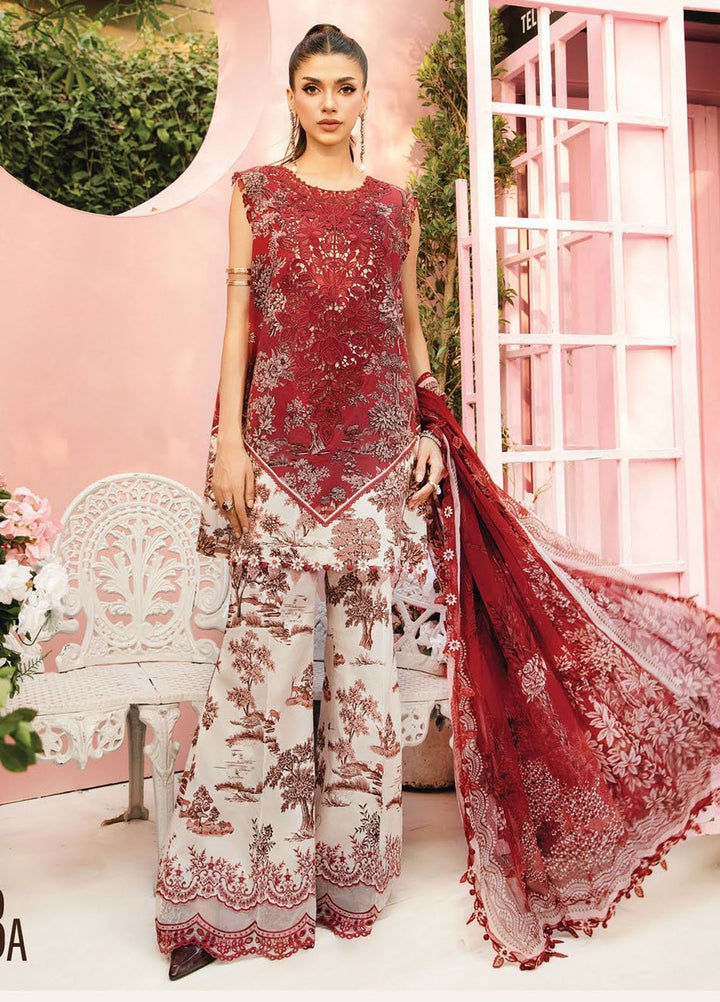 M Prints by Maria B Embroidered Lawn Suits Unstitched 3 Piece MB25MPE 8-A - Summer Collection