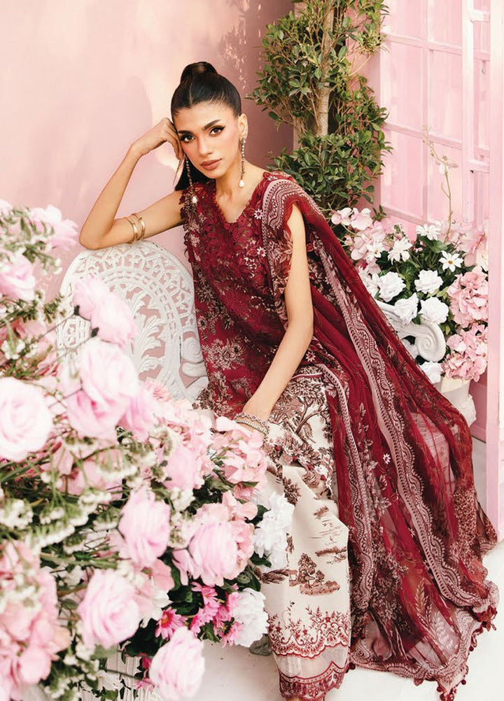 M Prints by Maria B Embroidered Lawn Suits Unstitched 3 Piece MB25MPE 8-A - Summer Collection