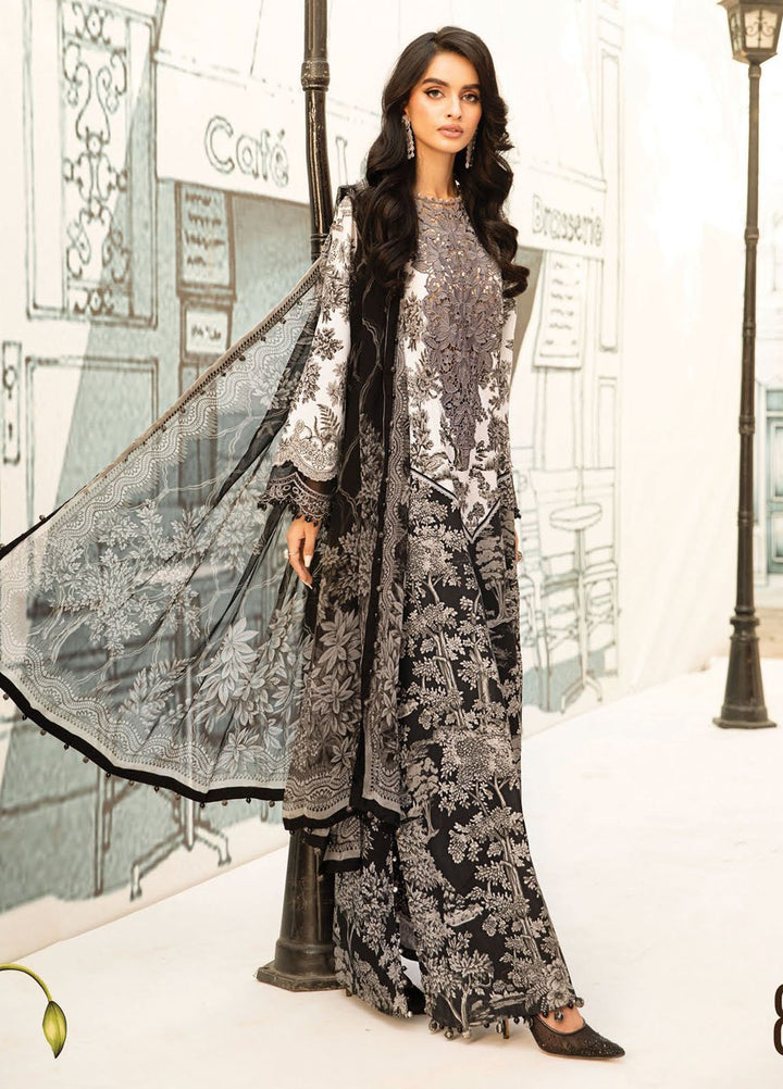 M Prints by Maria B Embroidered Lawn Suits Unstitched 3 Piece MB25MPE 8-B - Summer Collection