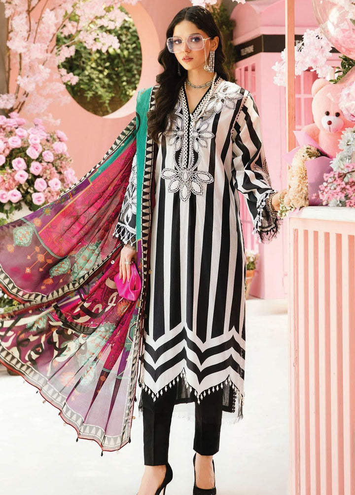 M Prints by Maria B Embroidered Lawn Suits Unstitched 3 Piece MB25MPE 9-B - Summer Collection