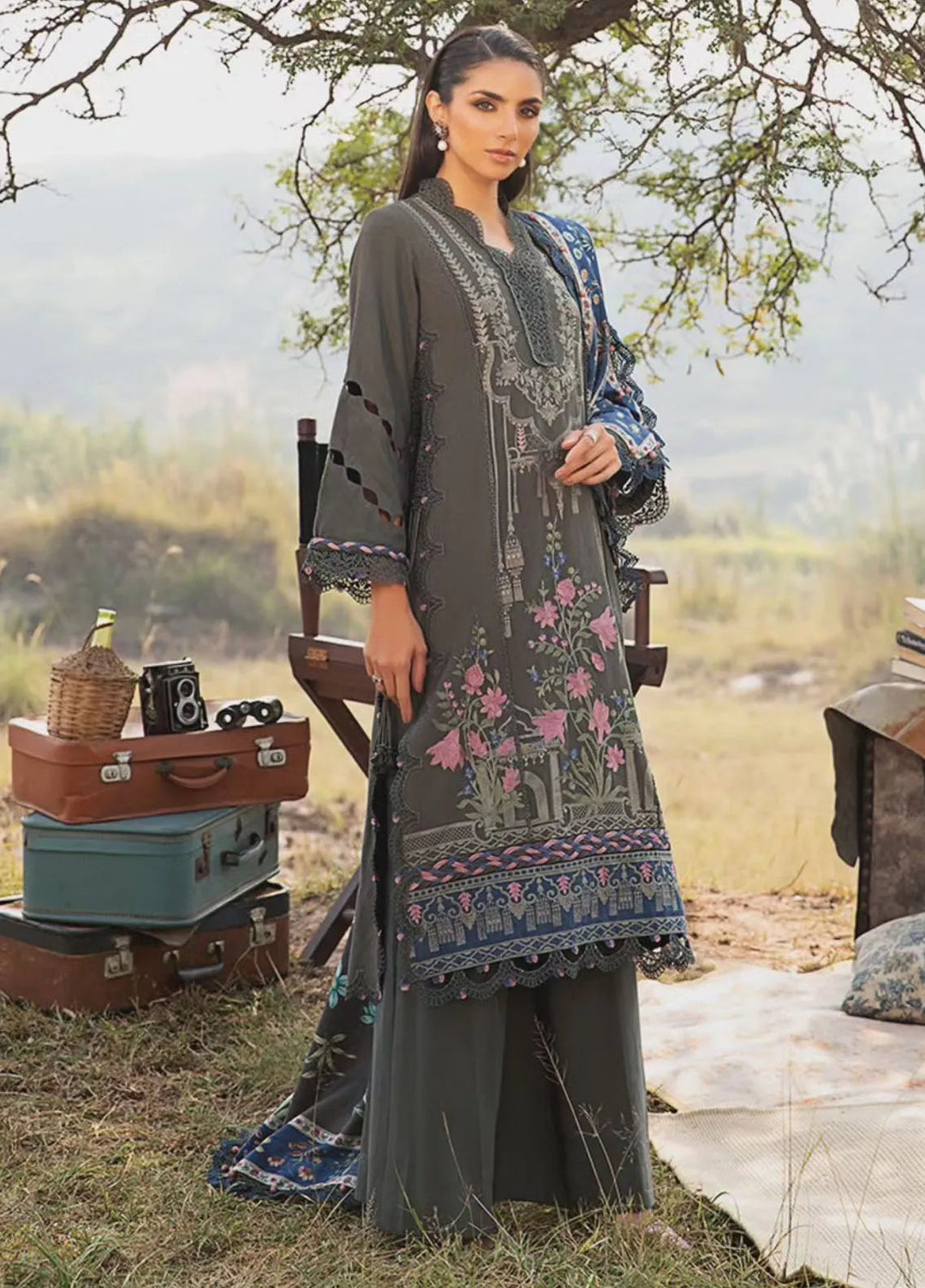 M Prints by Maria B Embroidered Suits Unstitched 3 Piece MB24MP 1A - Winter Collection
