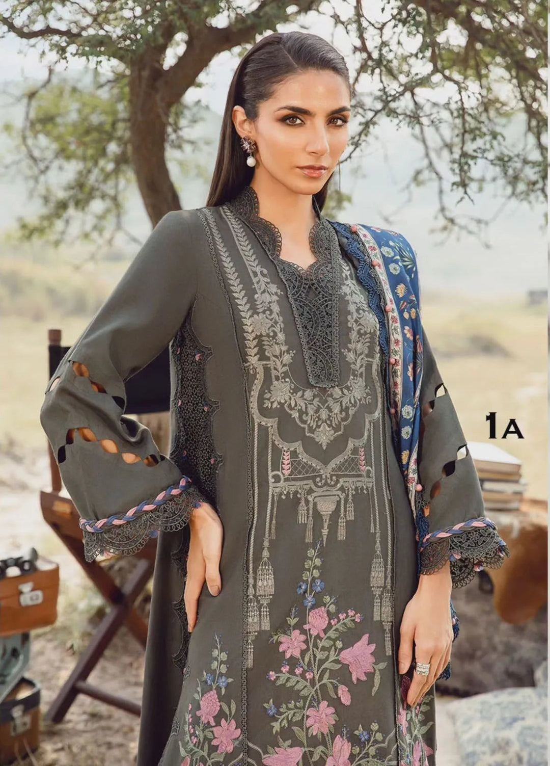 M Prints by Maria B Embroidered Suits Unstitched 3 Piece MB24MP 1A - Winter Collection