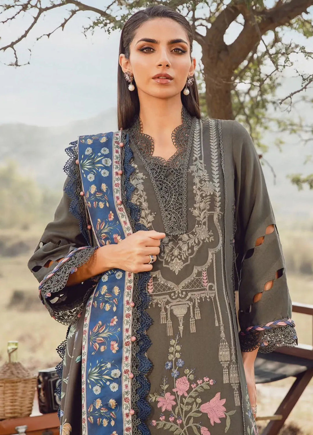 M Prints by Maria B Embroidered Suits Unstitched 3 Piece MB24MP 1A - Winter Collection