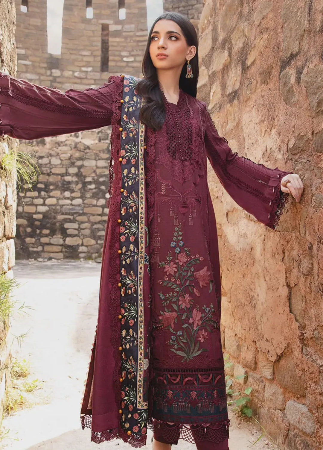 M Prints by Maria B Embroidered Suits Unstitched 3 Piece MB24MP 1B - Winter Collection