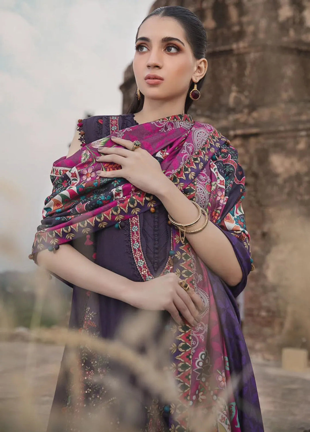 M Prints by Maria B Embroidered Suits Unstitched 3 Piece MB24MP 2A - Winter Collection