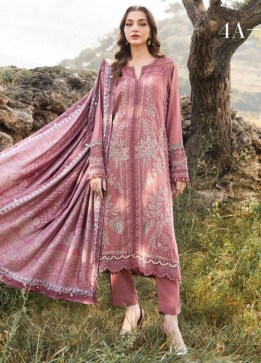 M Prints by Maria B Embroidered Suits Unstitched 3 Piece MB24MP 4A - Winter Collection