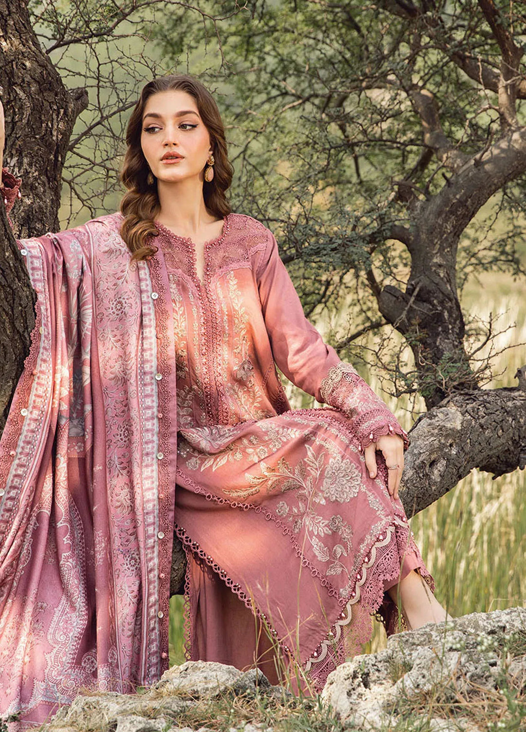 M Prints by Maria B Embroidered Suits Unstitched 3 Piece MB24MP 4A - Winter Collection