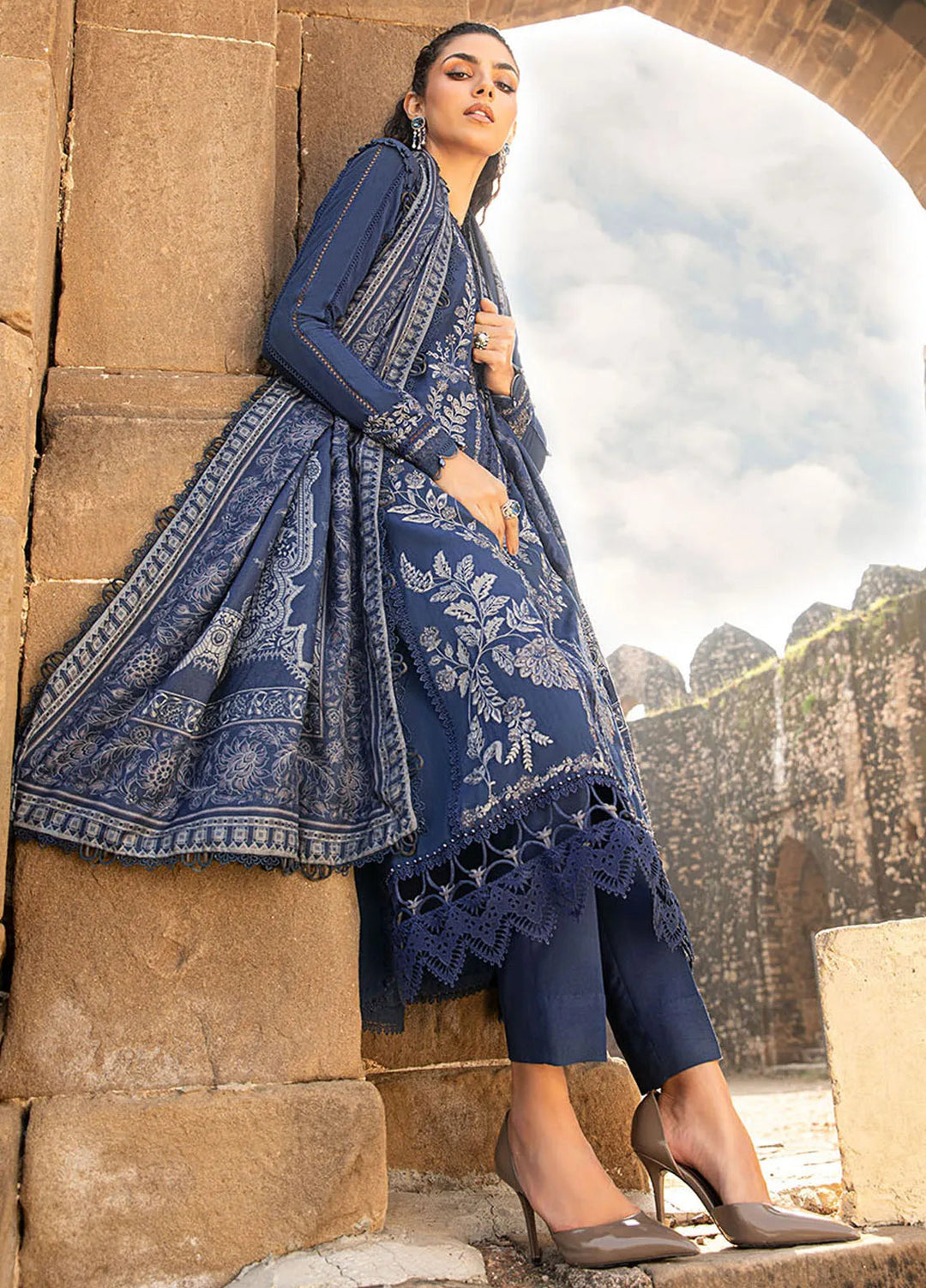 M Prints by Maria B Embroidered Suits Unstitched 3 Piece MB24MP 4B - Winter Collection