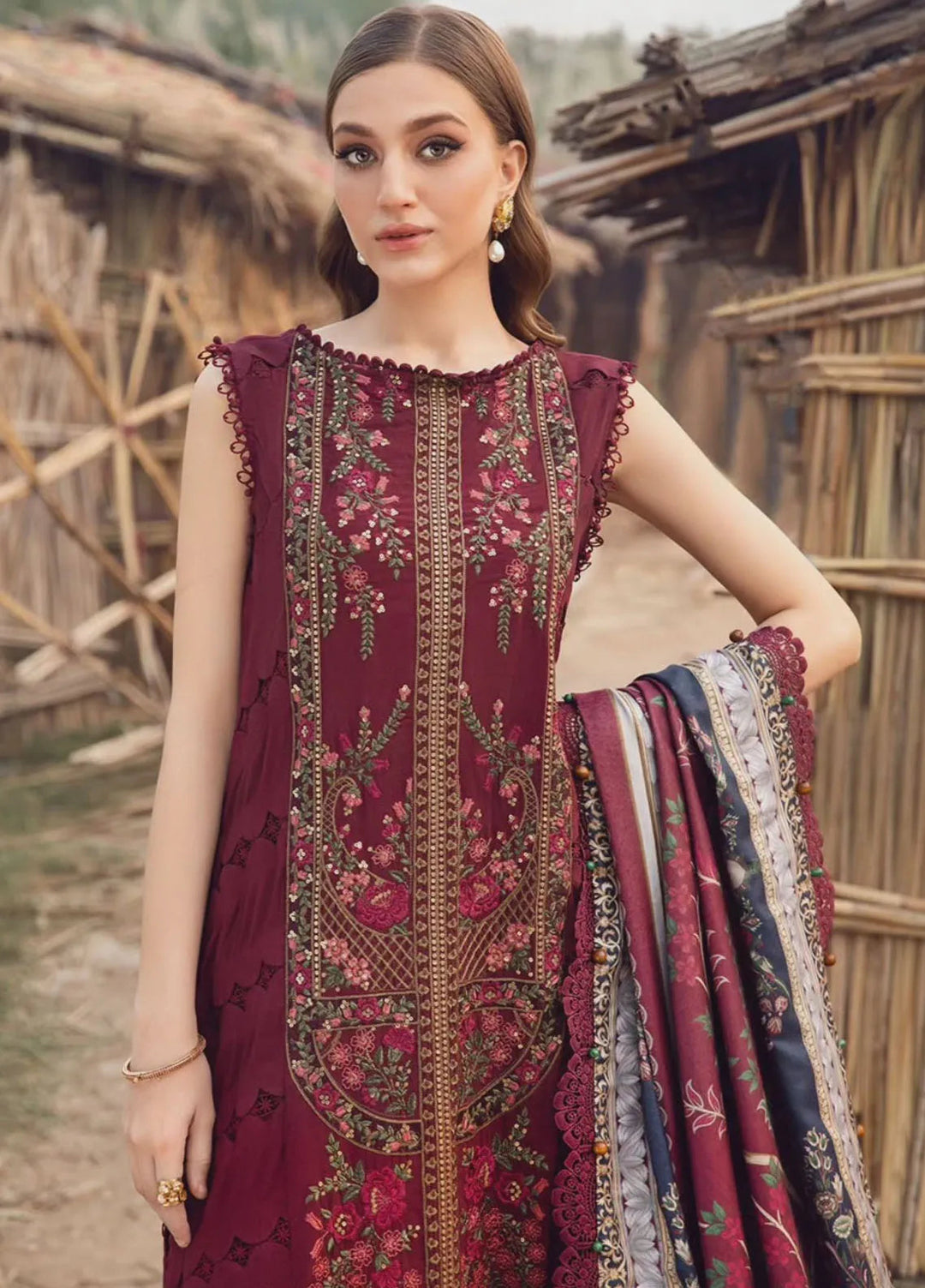 M Prints by Maria B Embroidered Suits Unstitched 3 Piece MB24MP 6B - Winter Collection
