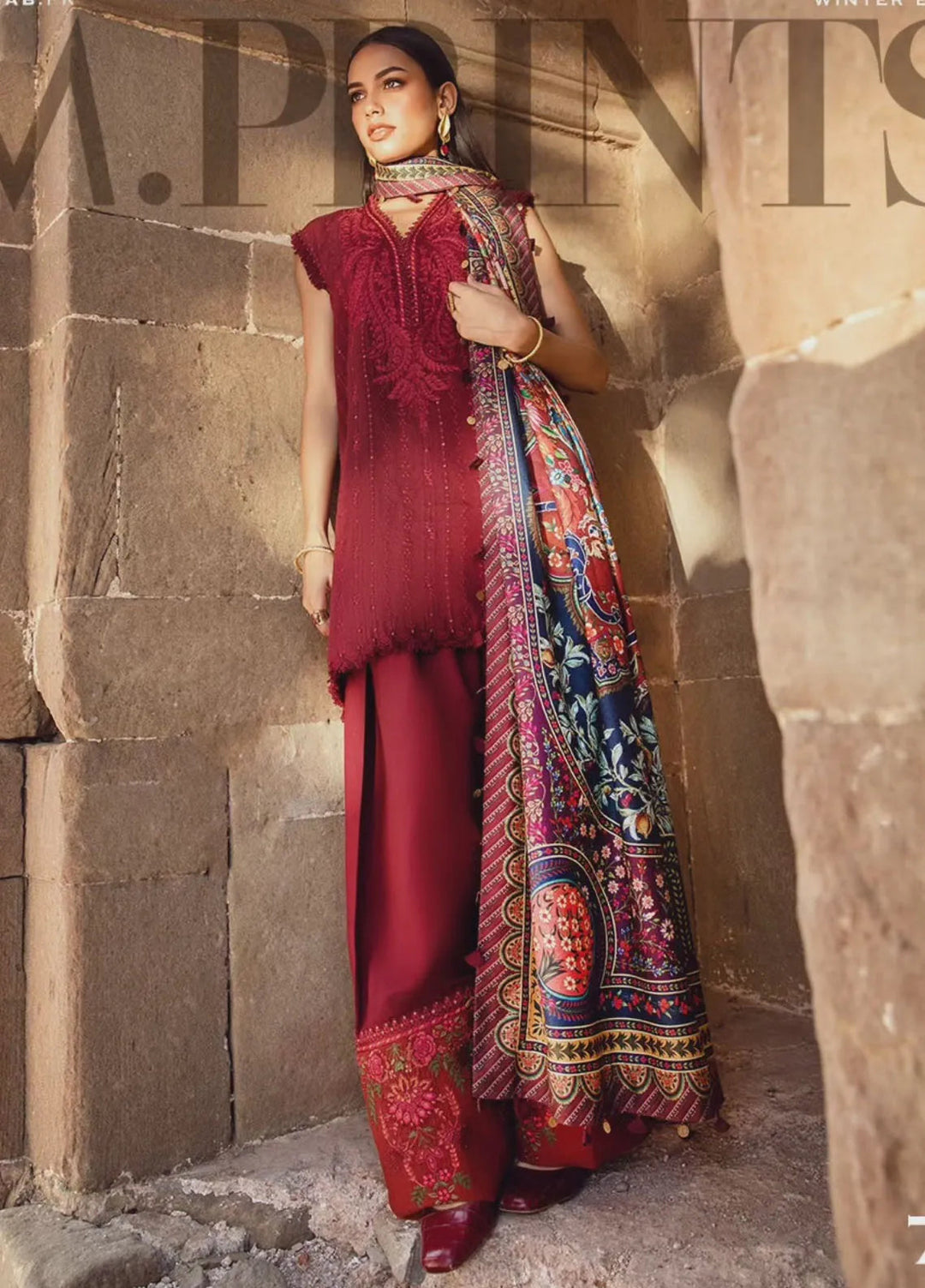 M Prints by Maria B Embroidered Suits Unstitched 3 Piece MB24MP 7B - Winter Collection