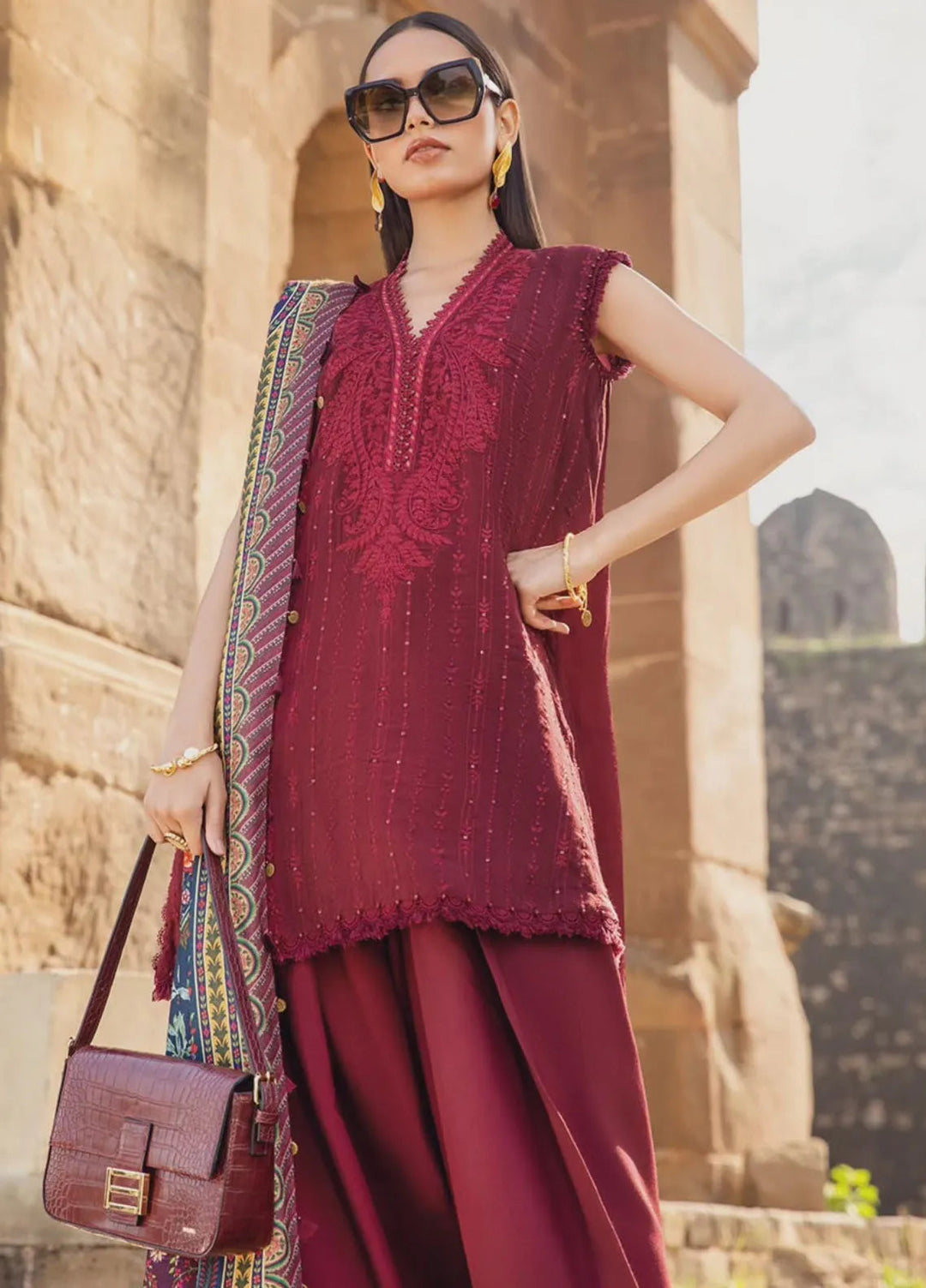 M Prints by Maria B Embroidered Suits Unstitched 3 Piece MB24MP 7B - Winter Collection