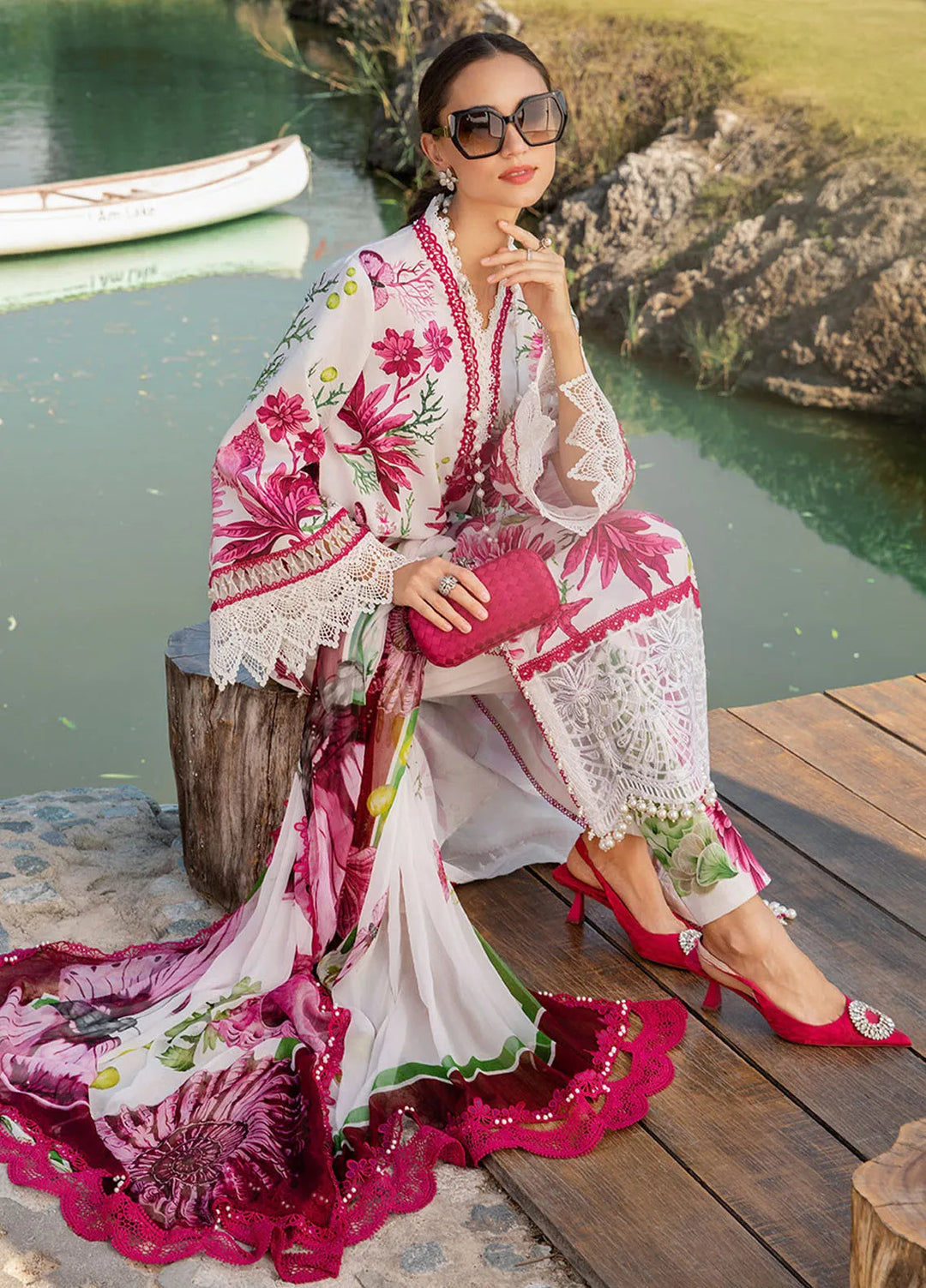 M Prints by Maria B Embroidered Suits Unstitched 3 Piece MB25MP 10A - Summer Collection