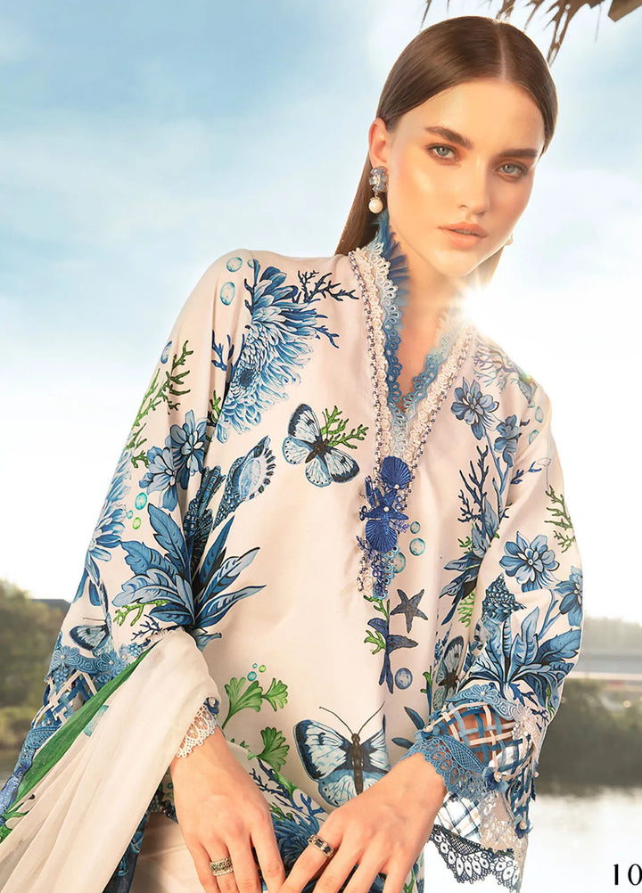 M Prints by Maria B Embroidered Suits Unstitched 3 Piece MB25MP 10B - Summer Collection