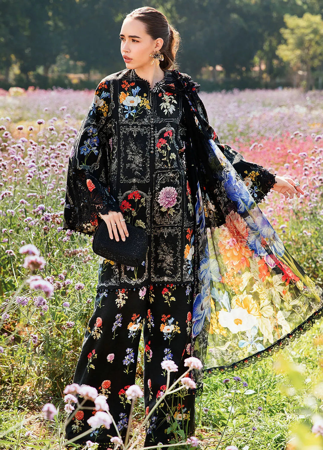 M Prints by Maria B Embroidered Suits Unstitched 3 Piece MB25MP 11B - Summer Collection