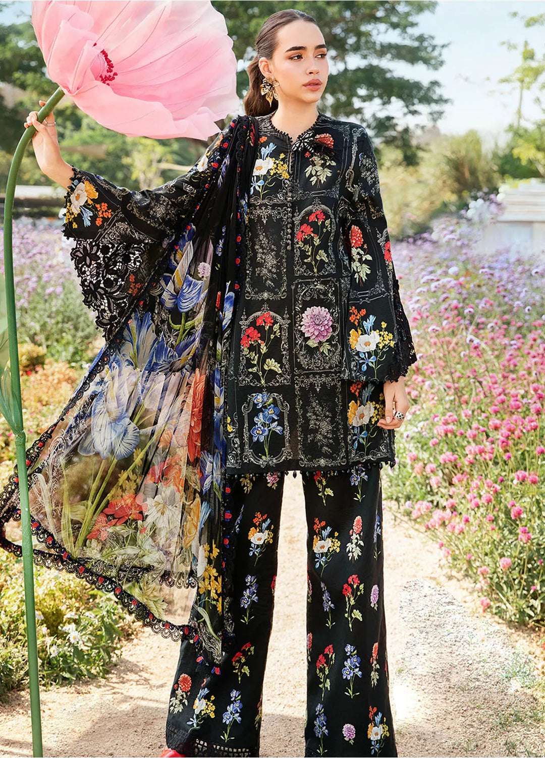 M Prints by Maria B Embroidered Suits Unstitched 3 Piece MB25MP 11B - Summer Collection