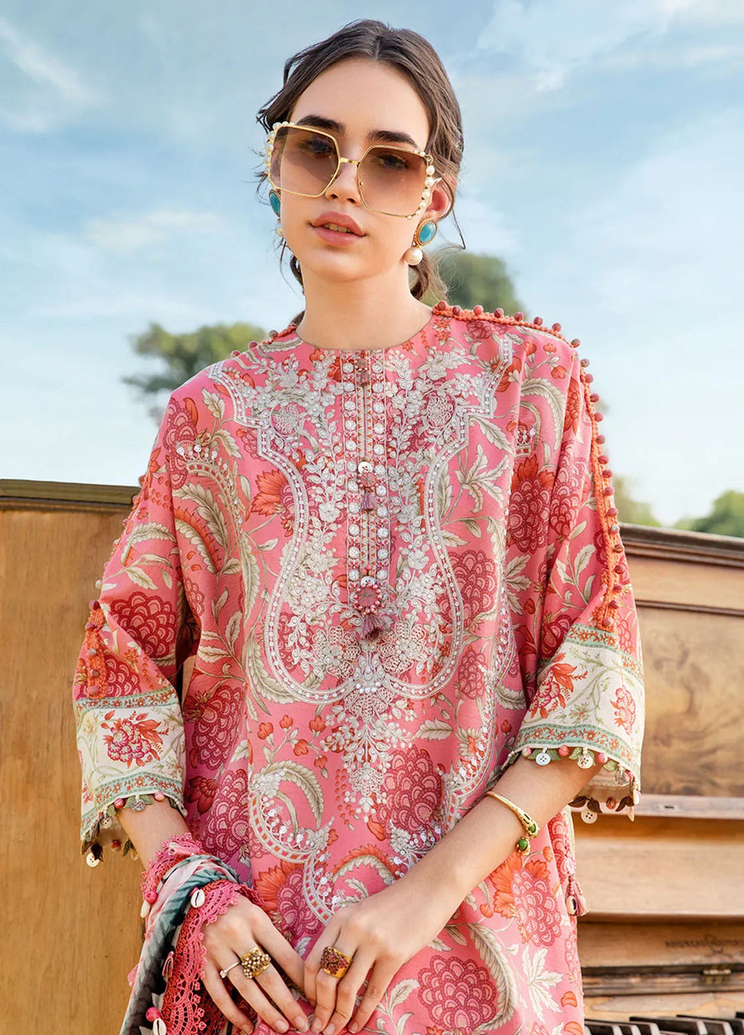 M Prints by Maria B Embroidered Suits Unstitched 3 Piece MB25MP 13A - Summer Collection