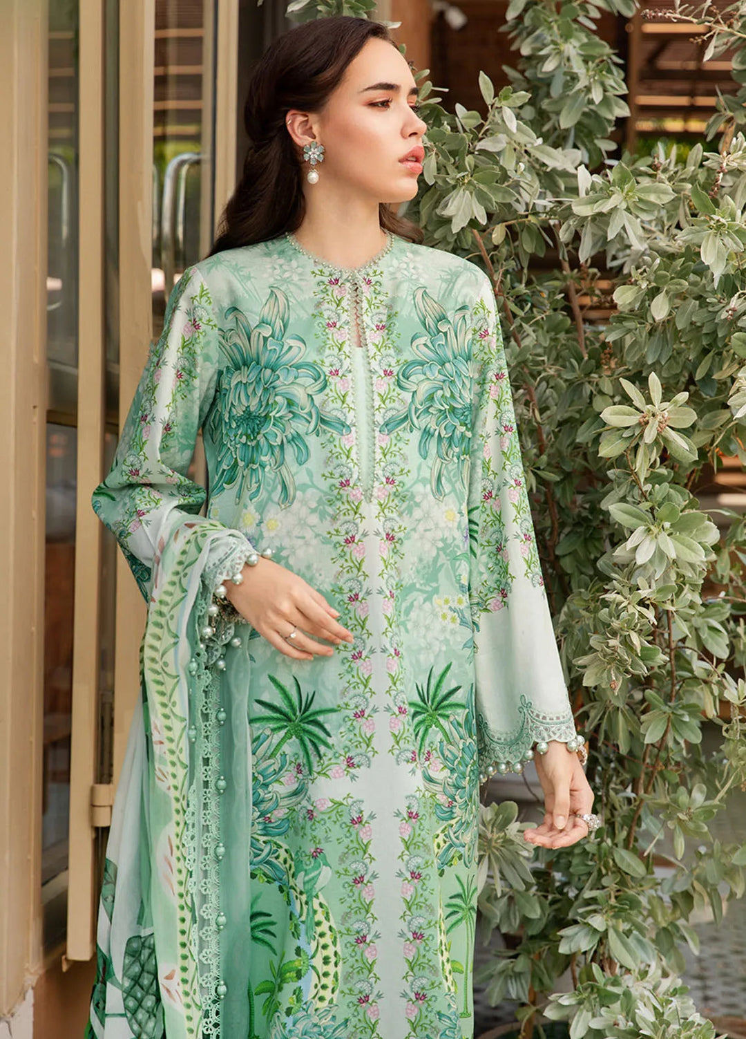 Minor Defect - M Prints by Maria B Embroidered Suits Unstitched 3 Piece MB25MP 14A - Summer Collection