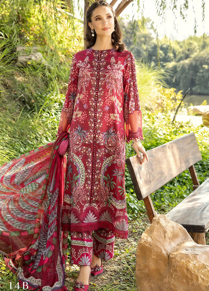 M Prints by Maria B Embroidered Suits Unstitched 3 Piece MB25MP 14B - Summer Collection