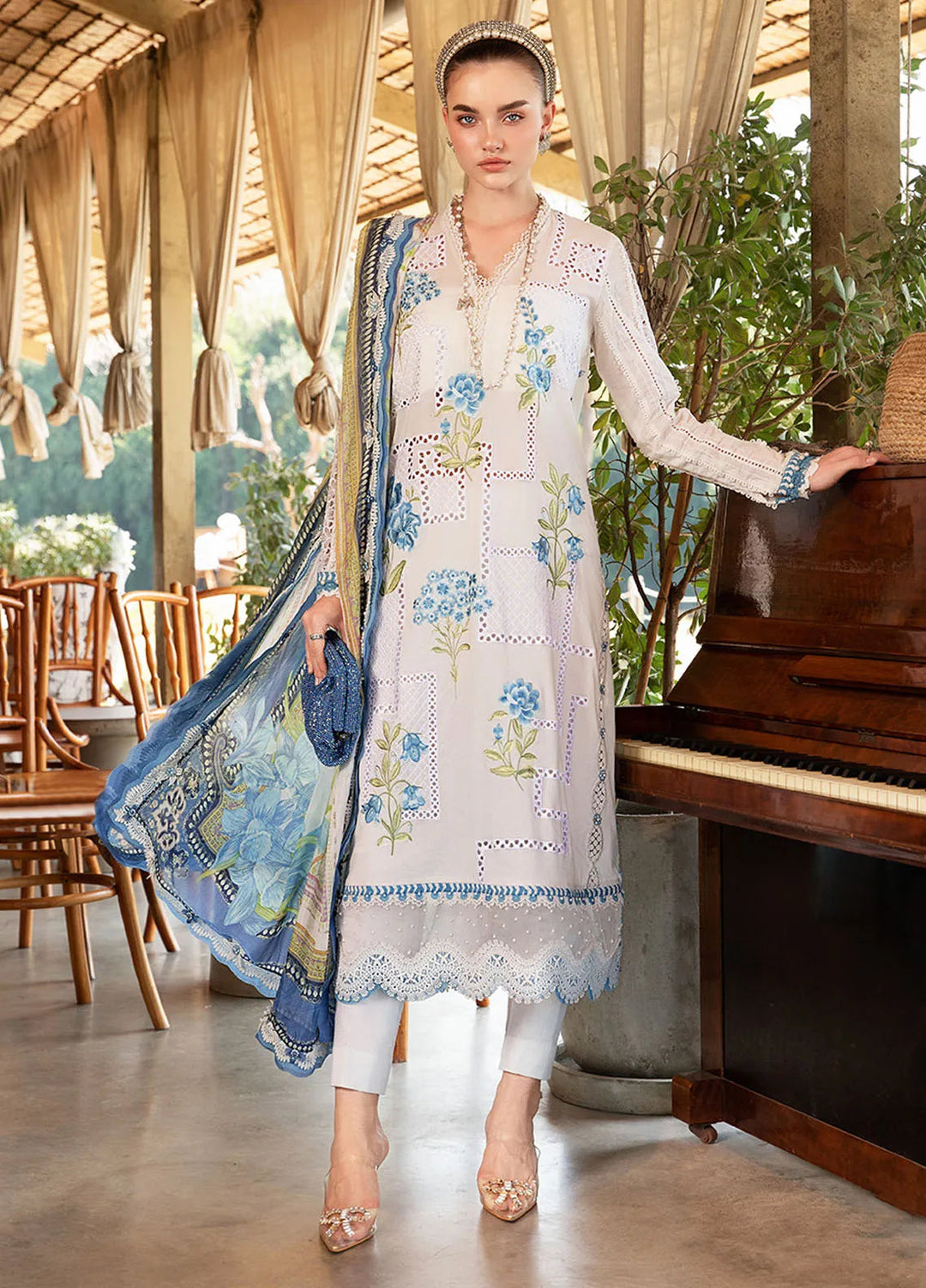 M Prints by Maria B Embroidered Suits Unstitched 3 Piece MB25MP 1A - Summer Collection