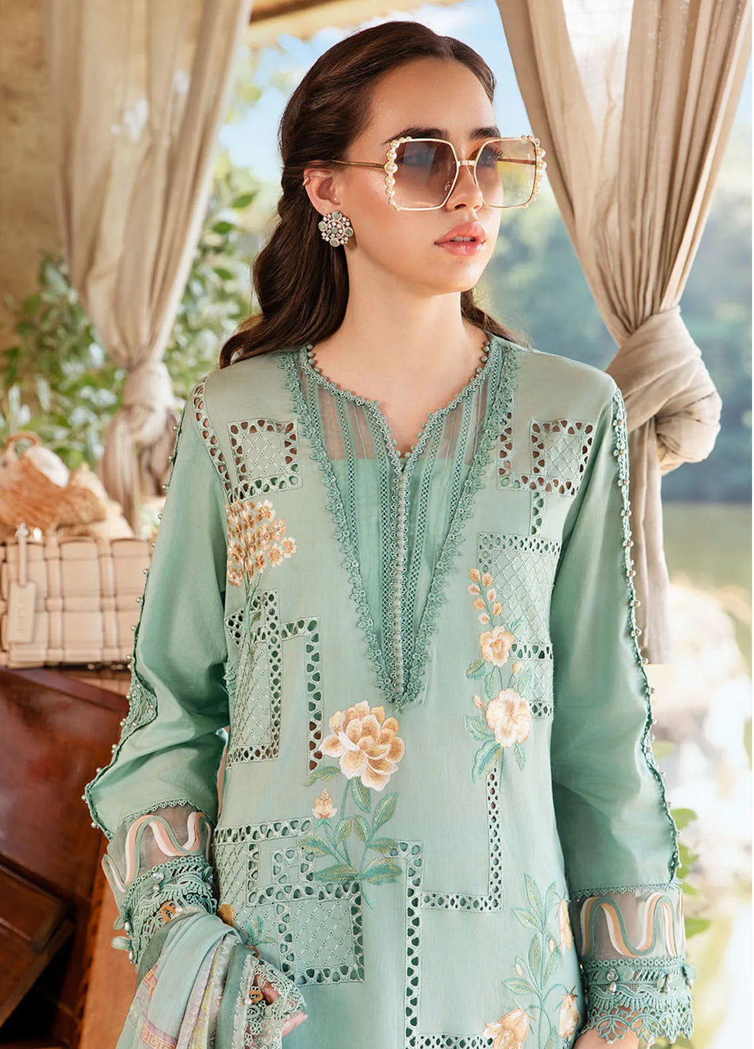M Prints by Maria B Embroidered Suits Unstitched 3 Piece MB25MP 1B - Summer Collection
