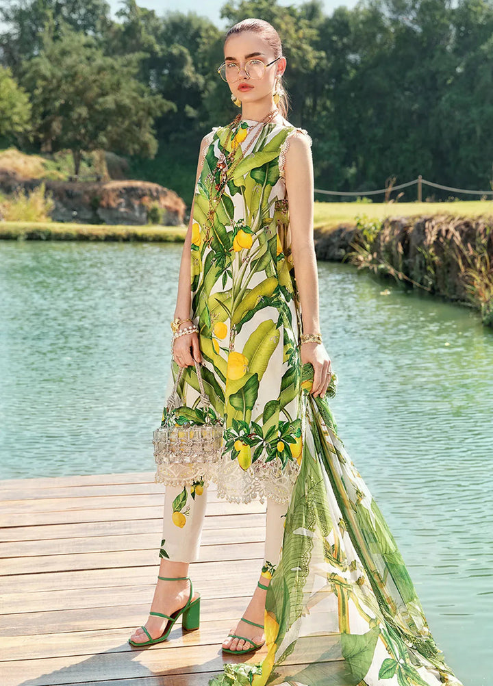 Minor Defects - M Prints by Maria B Embroidered Suits Unstitched 3 Piece MB25MP 3A - Summer Collection