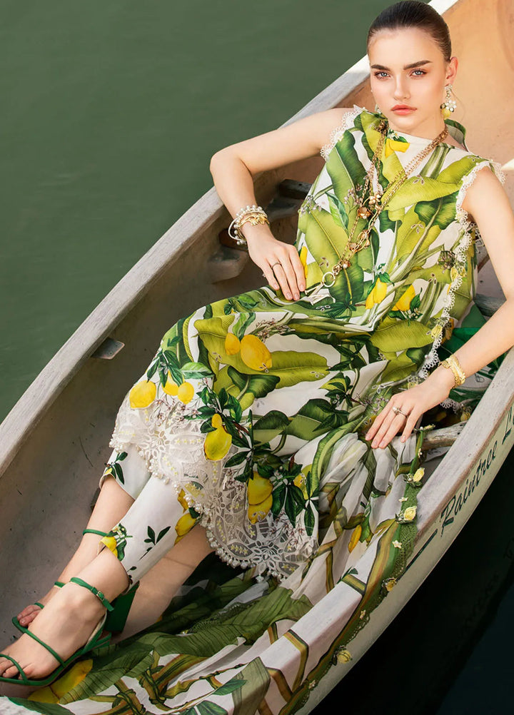 Minor Defects - M Prints by Maria B Embroidered Suits Unstitched 3 Piece MB25MP 3A - Summer Collection