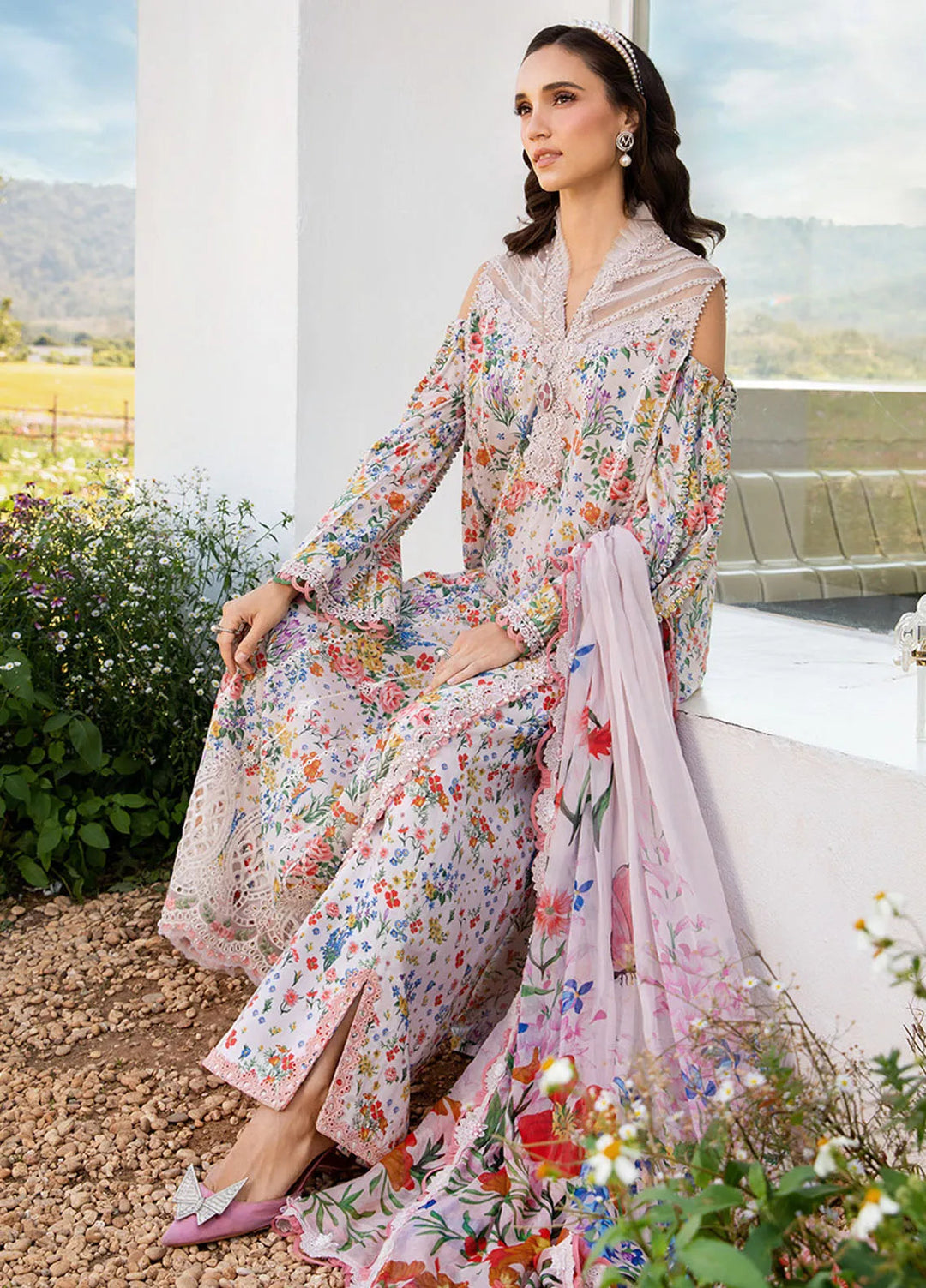 M Prints by Maria B Embroidered Suits Unstitched 3 Piece MB25MP 7A - Summer Collection
