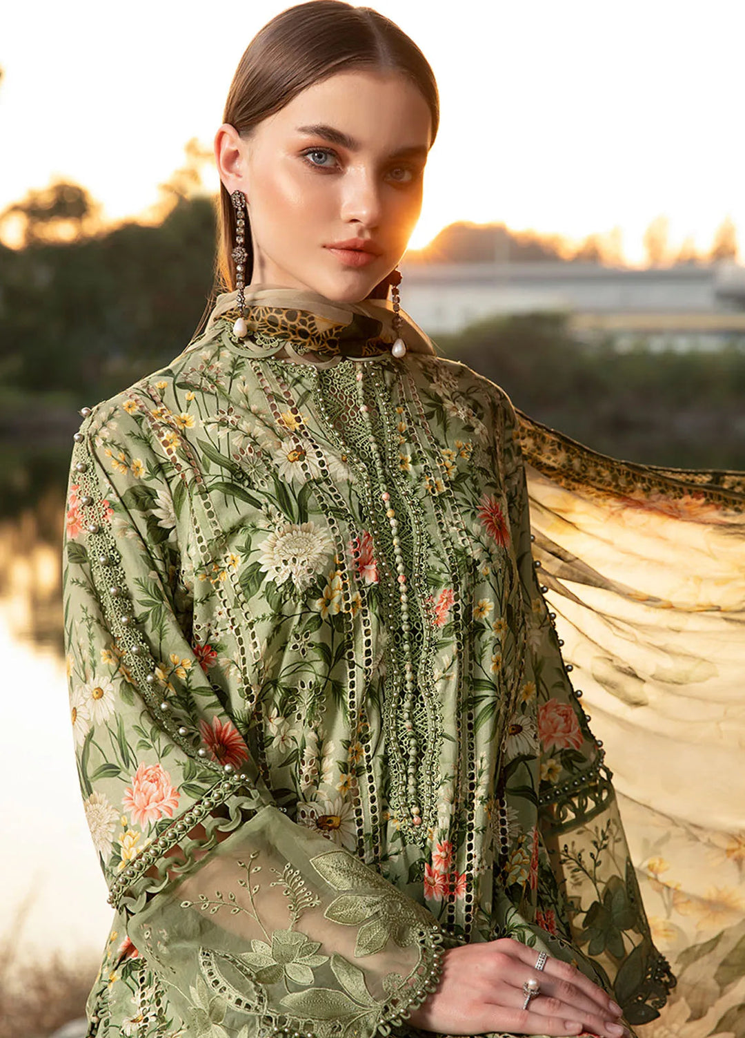 M Prints by Maria B Embroidered Suits Unstitched 3 Piece MB25MP 8B - Summer Collection