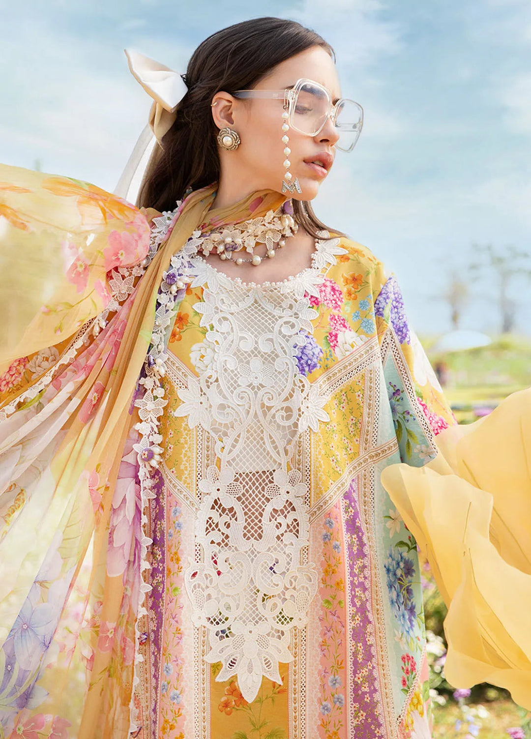 M Prints by Maria B Embroidered Suits Unstitched 3 Piece MB25MP 9A - Summer Collection