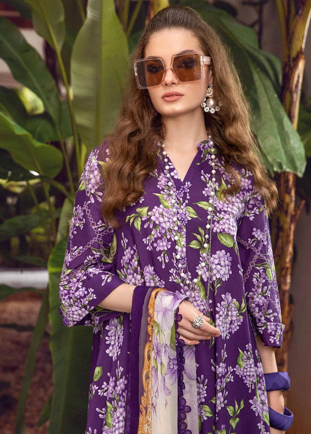 M Prints By Maria B Embroidered Cambric Suits Unstitched 3 Piece MB23MPFE 10A - Winter Collection
