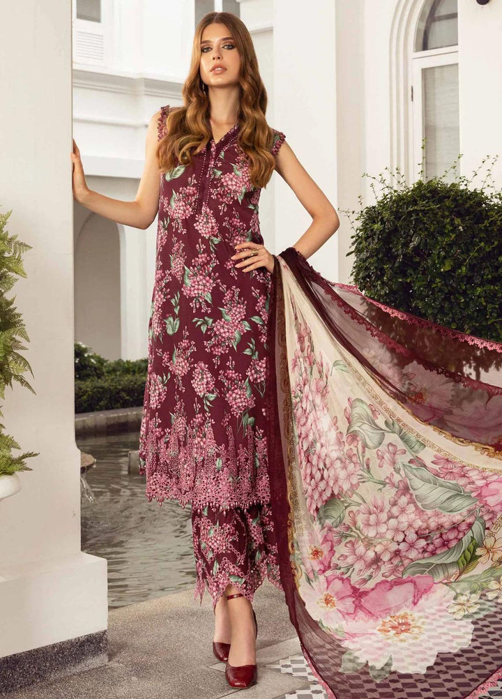 M Prints By Maria B Embroidered Cambric Suits Unstitched 3 Piece MB23MPFE 10B - Winter Collection