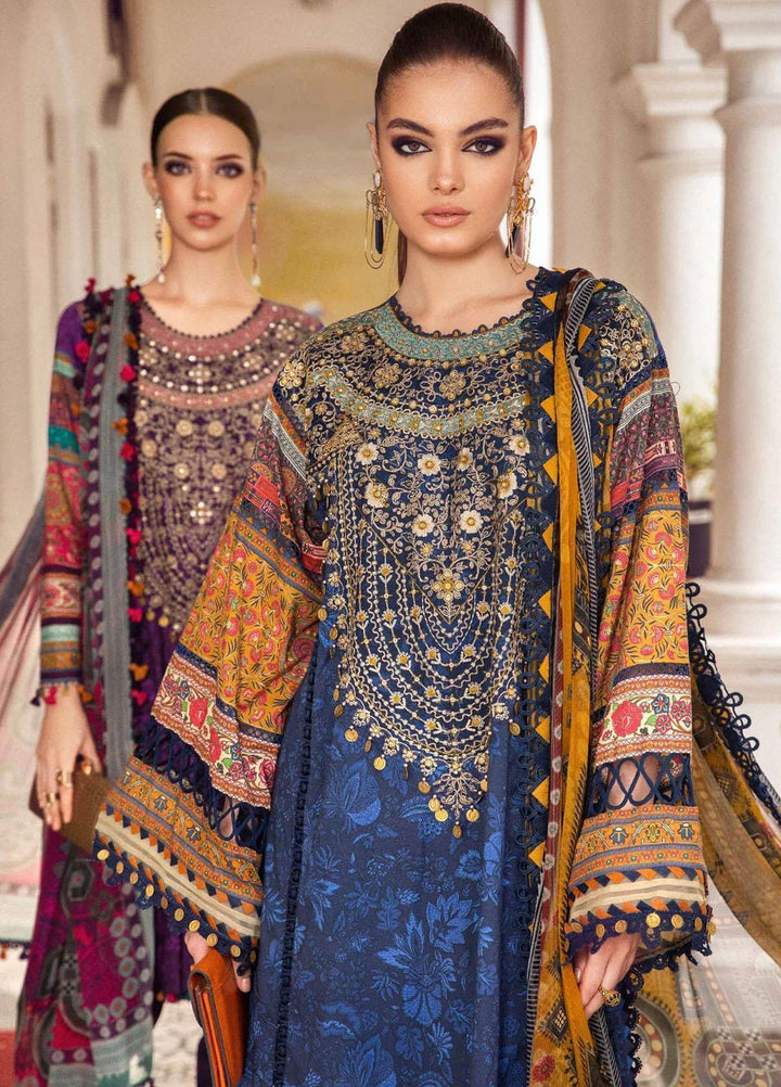 M Prints By Maria B Embroidered Cambric Suits Unstitched 3 Piece MB23MPFE 1B - Winter Collection