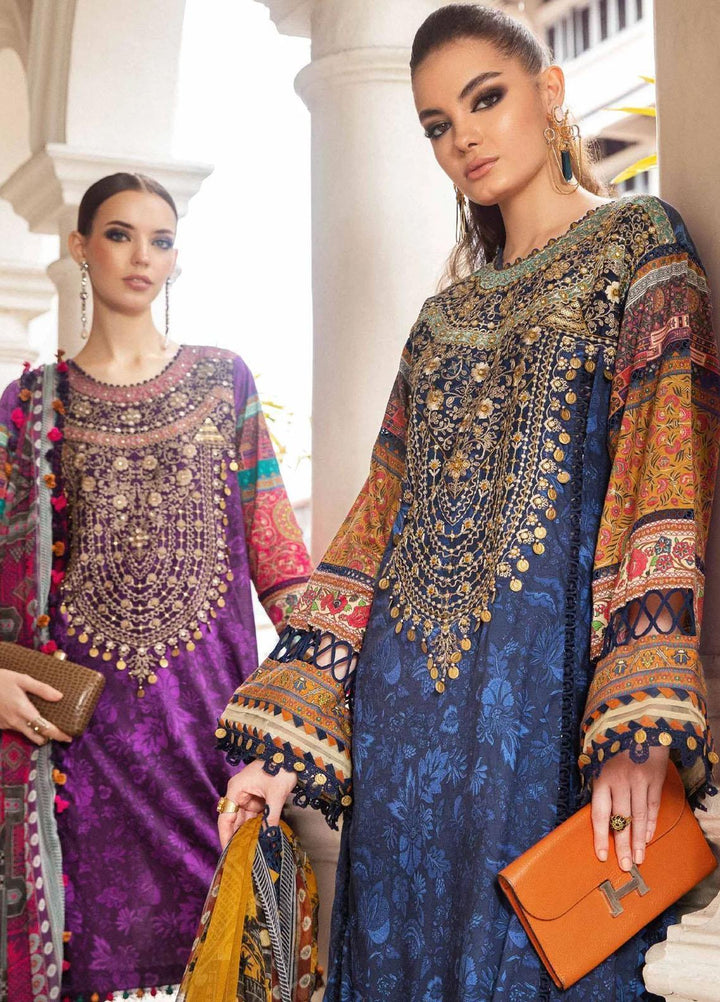M Prints By Maria B Embroidered Cambric Suits Unstitched 3 Piece MB23MPFE 1B - Winter Collection